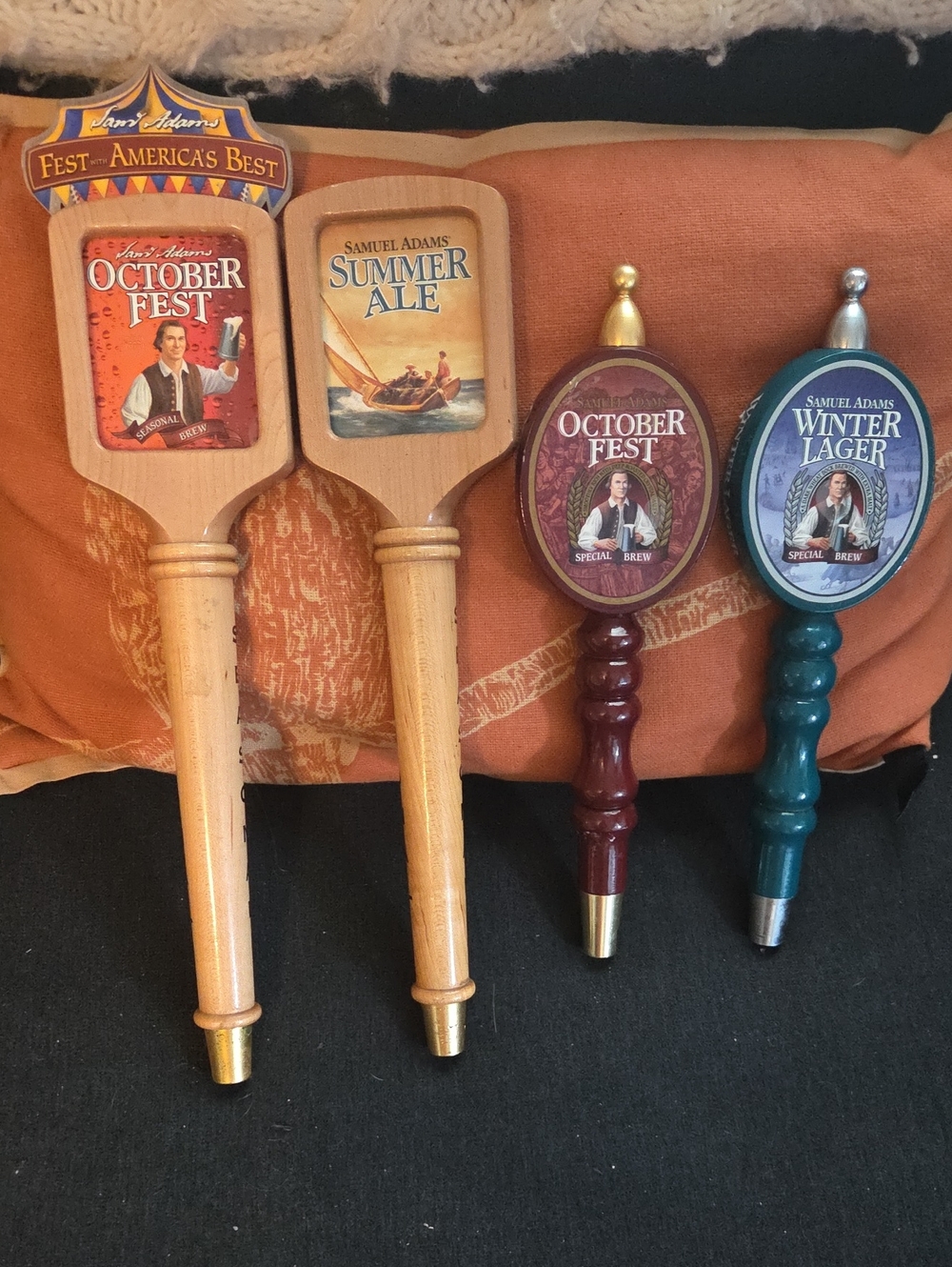 Samual Adams Seasonsl Beer Tap Handles. Lot of 4.